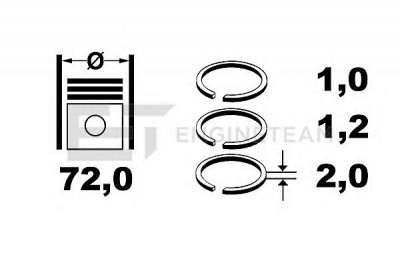 ET ENGINETEAM r1009400 -  Комплект поршневых колец